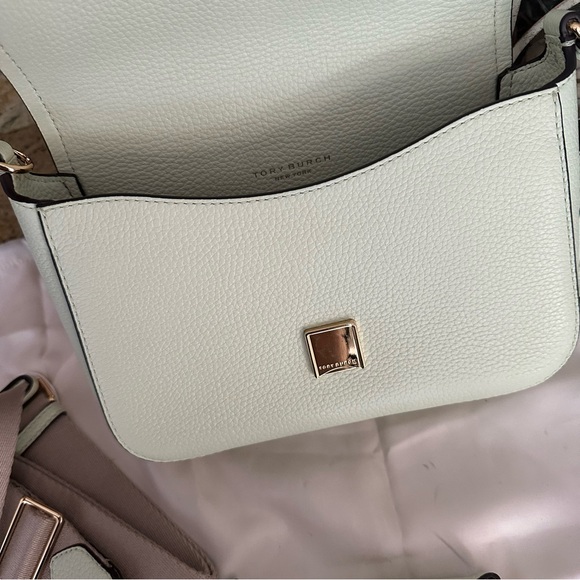 New Tory Burch Thea web flap green mist double straps - Picture 6 of 10